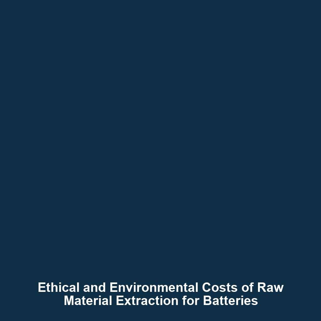 Ethical and Environmental Costs of Raw Material Extraction for Batteries