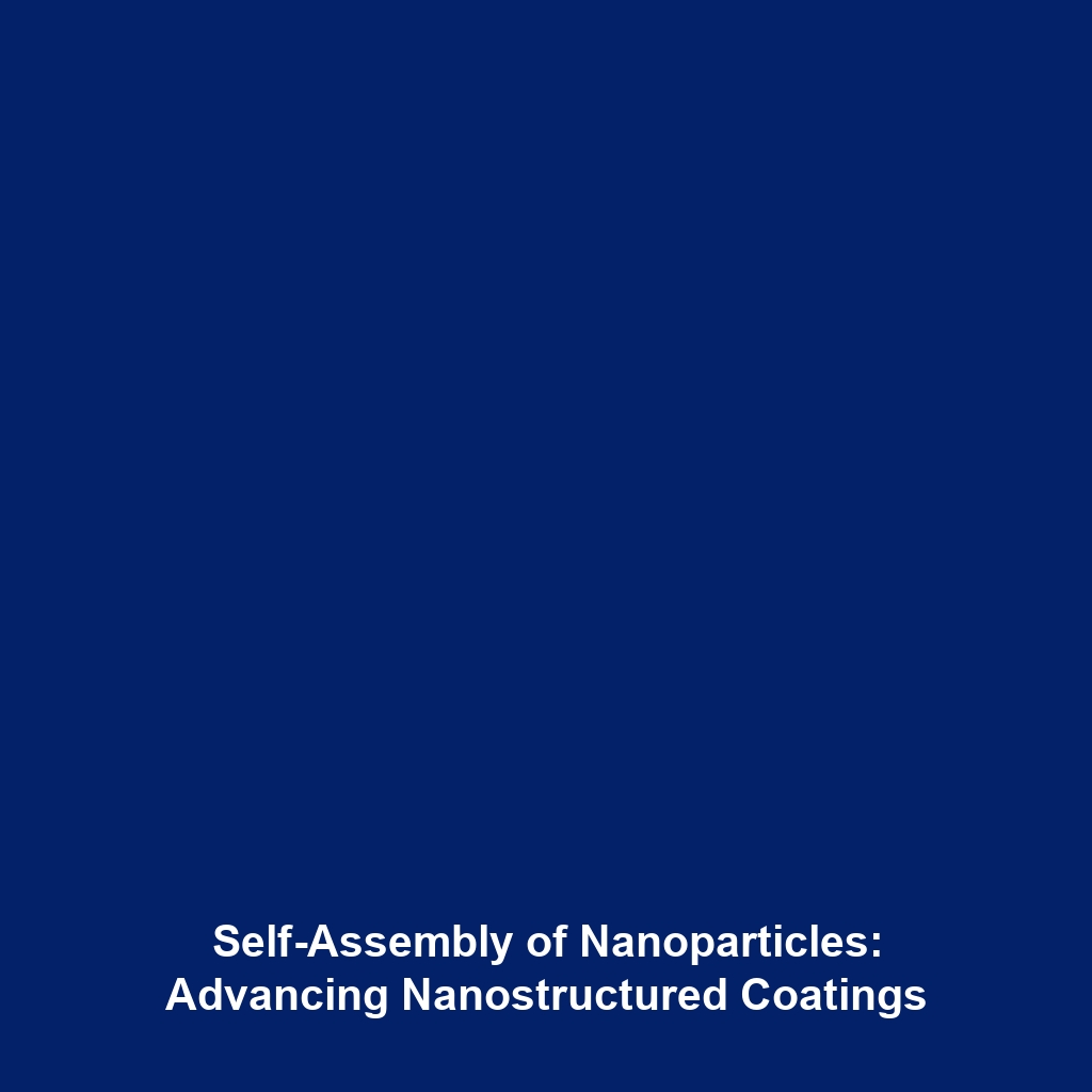 Self-Assembly of Nanoparticles: Advancing Nanostructured Coatings