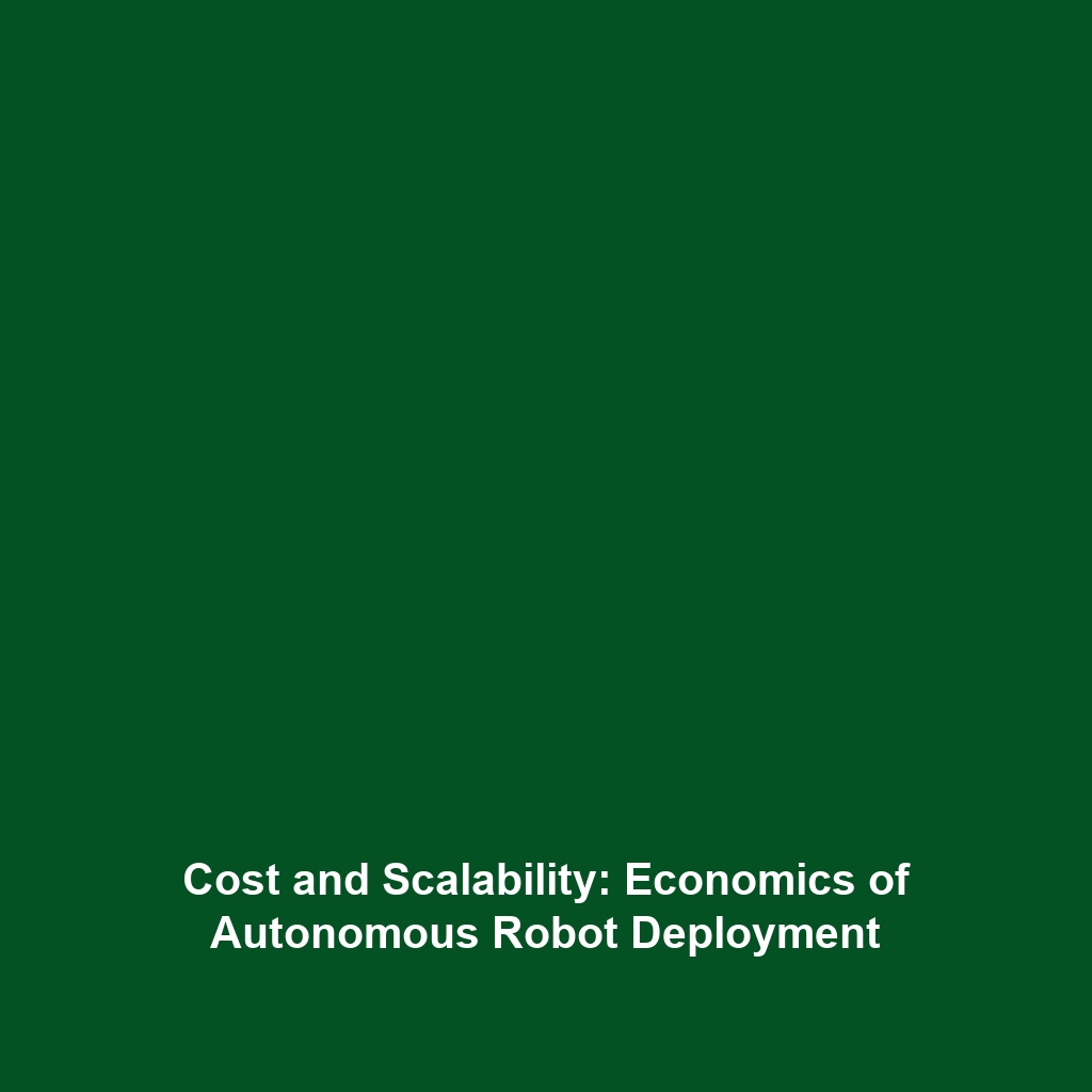 Cost and Scalability: Economics of Autonomous Robot Deployment