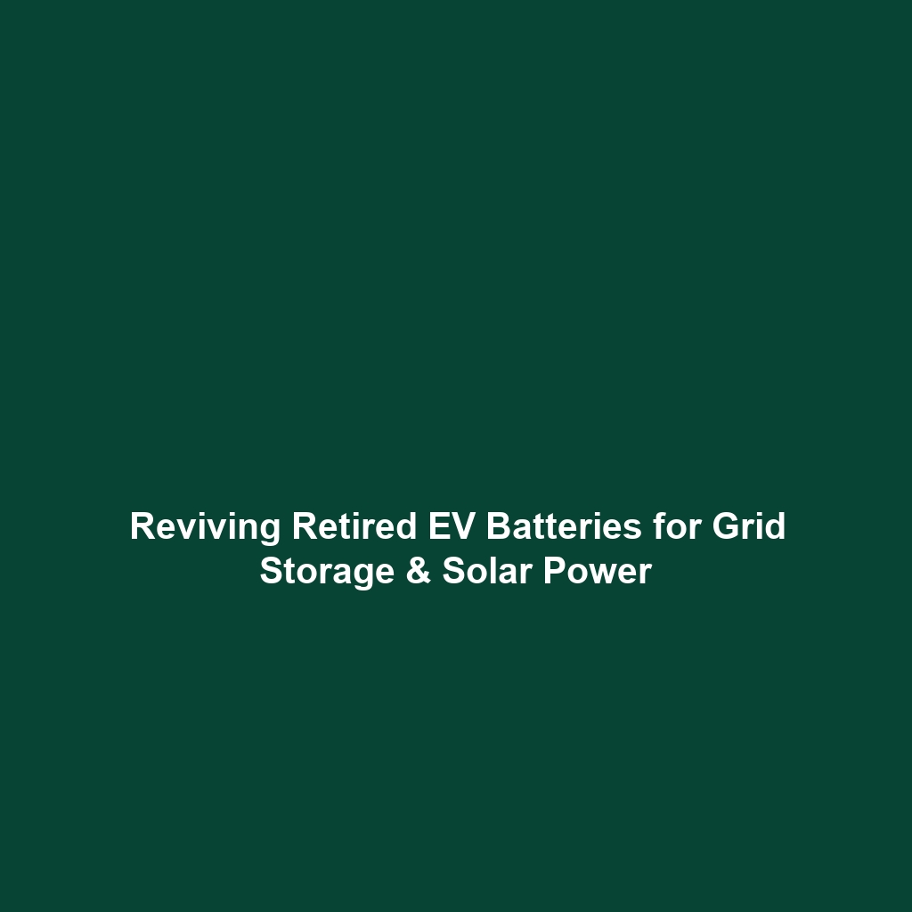 Reviving Retired EV Batteries for Grid Storage & Solar Power