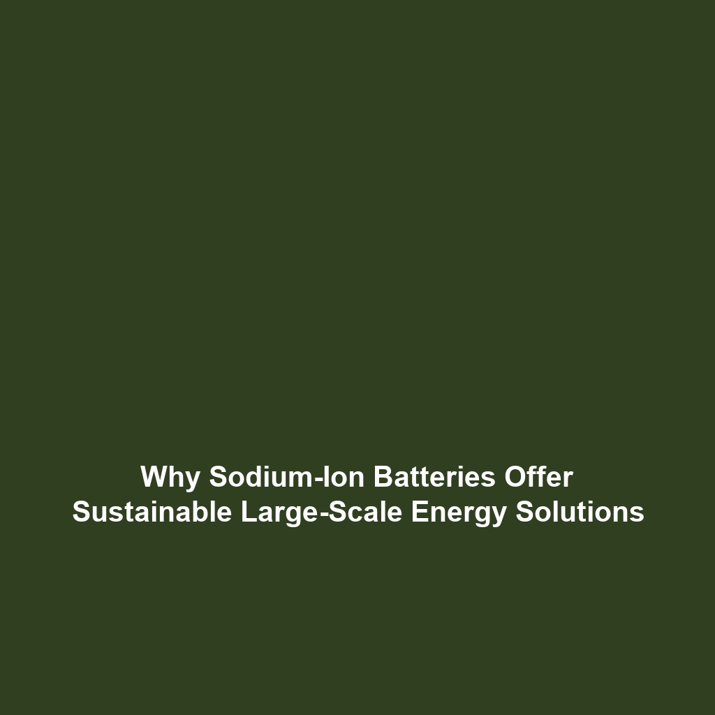 Why Sodium-Ion Batteries Offer Sustainable Large-Scale Energy Solutions