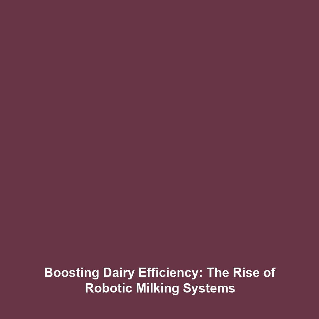 Boosting Dairy Efficiency: The Rise of Robotic Milking Systems