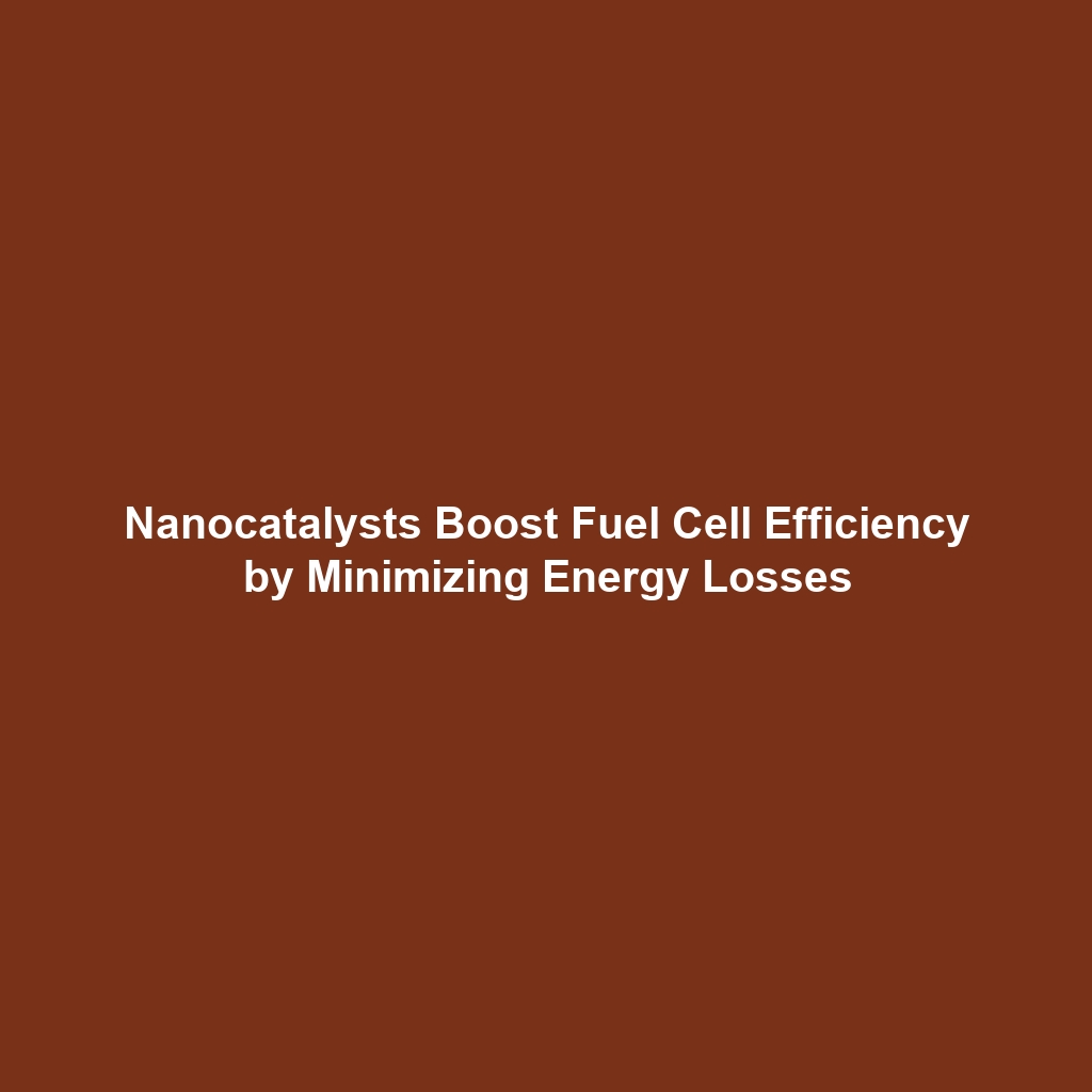 Nanocatalysts Boost Fuel Cell Efficiency by Minimizing Energy Losses