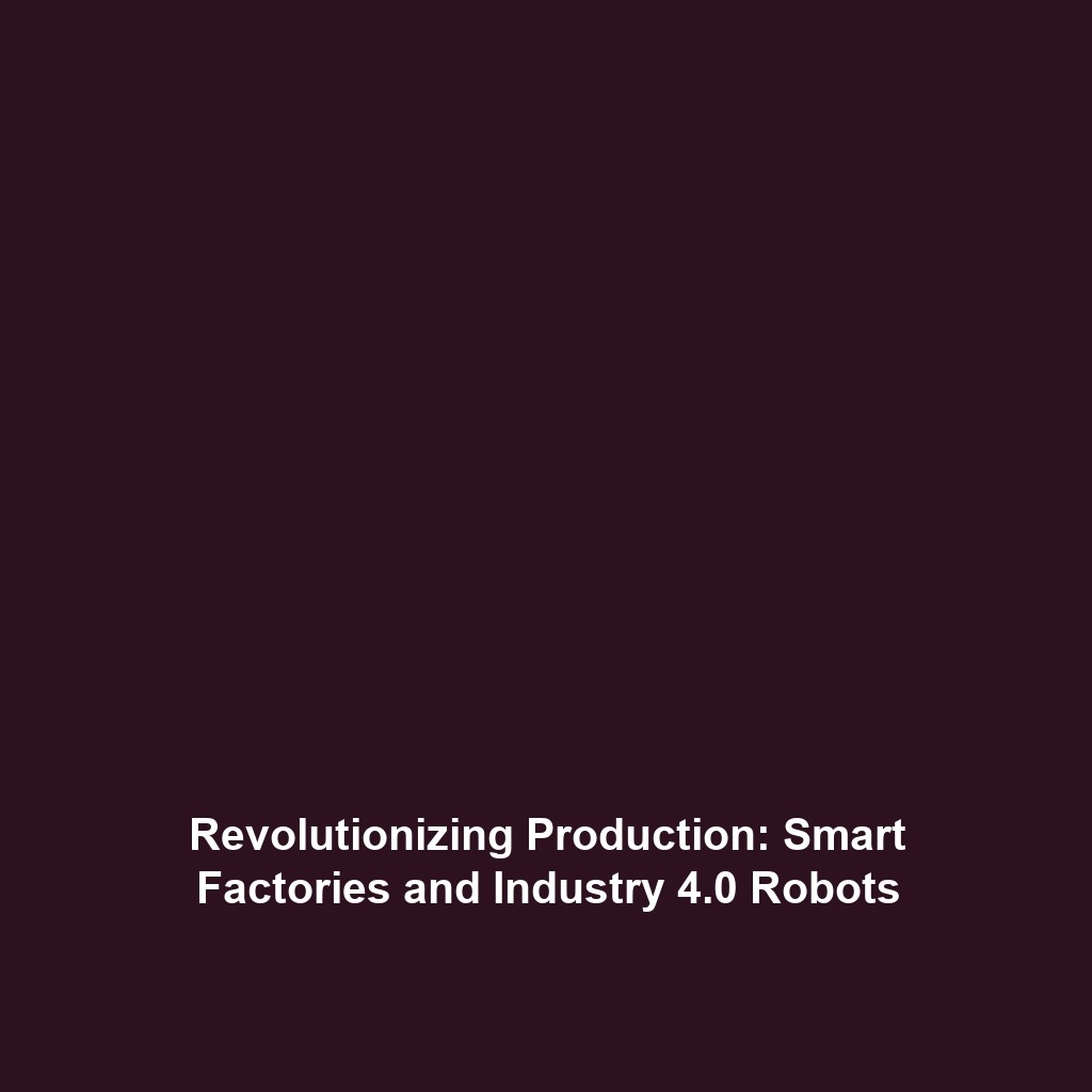 Revolutionizing Production: Smart Factories and Industry 4.0 Robots