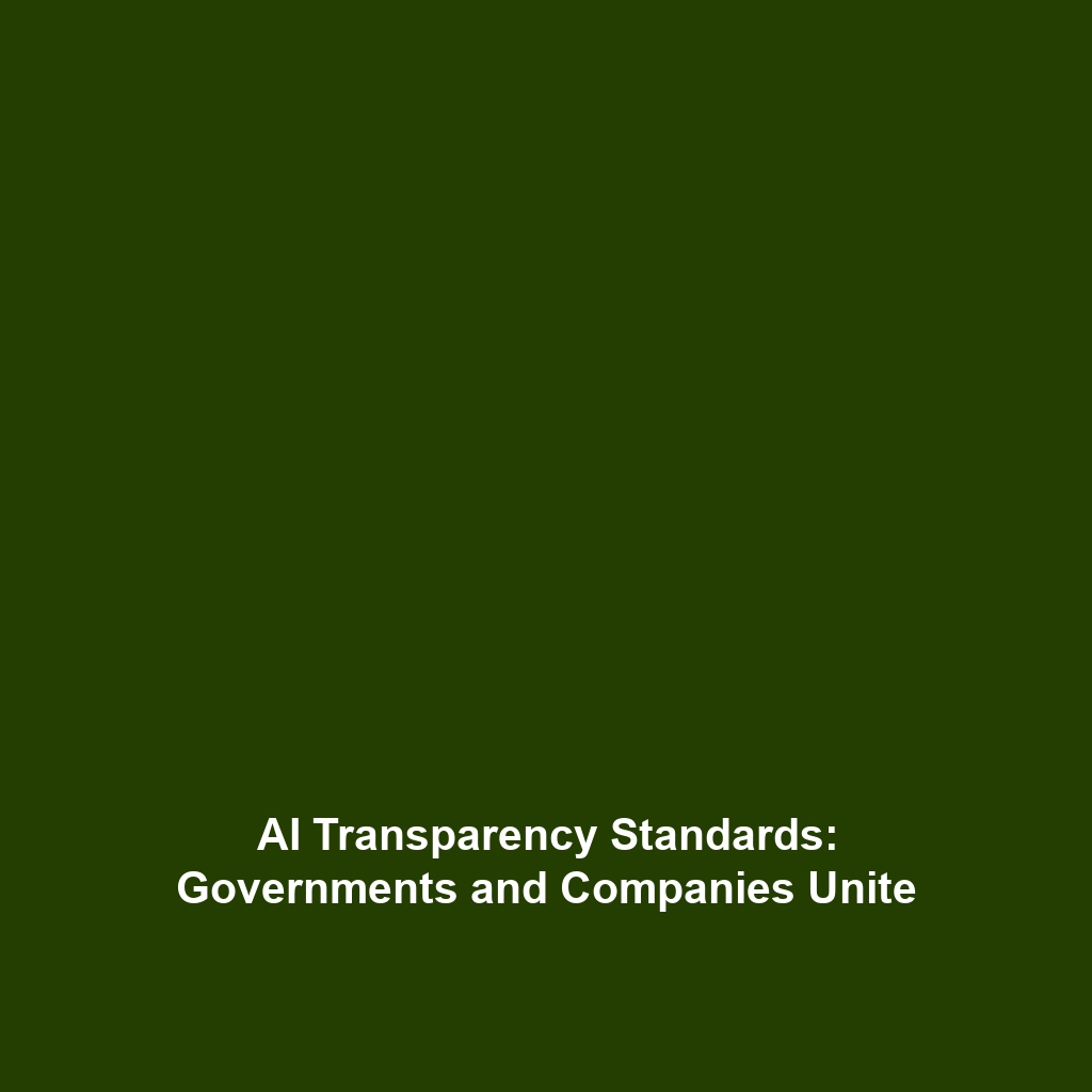 AI Transparency Standards: Governments and Companies Unite