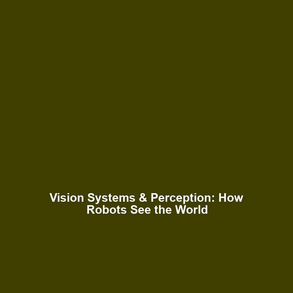 Vision Systems & Perception: How Robots See the World