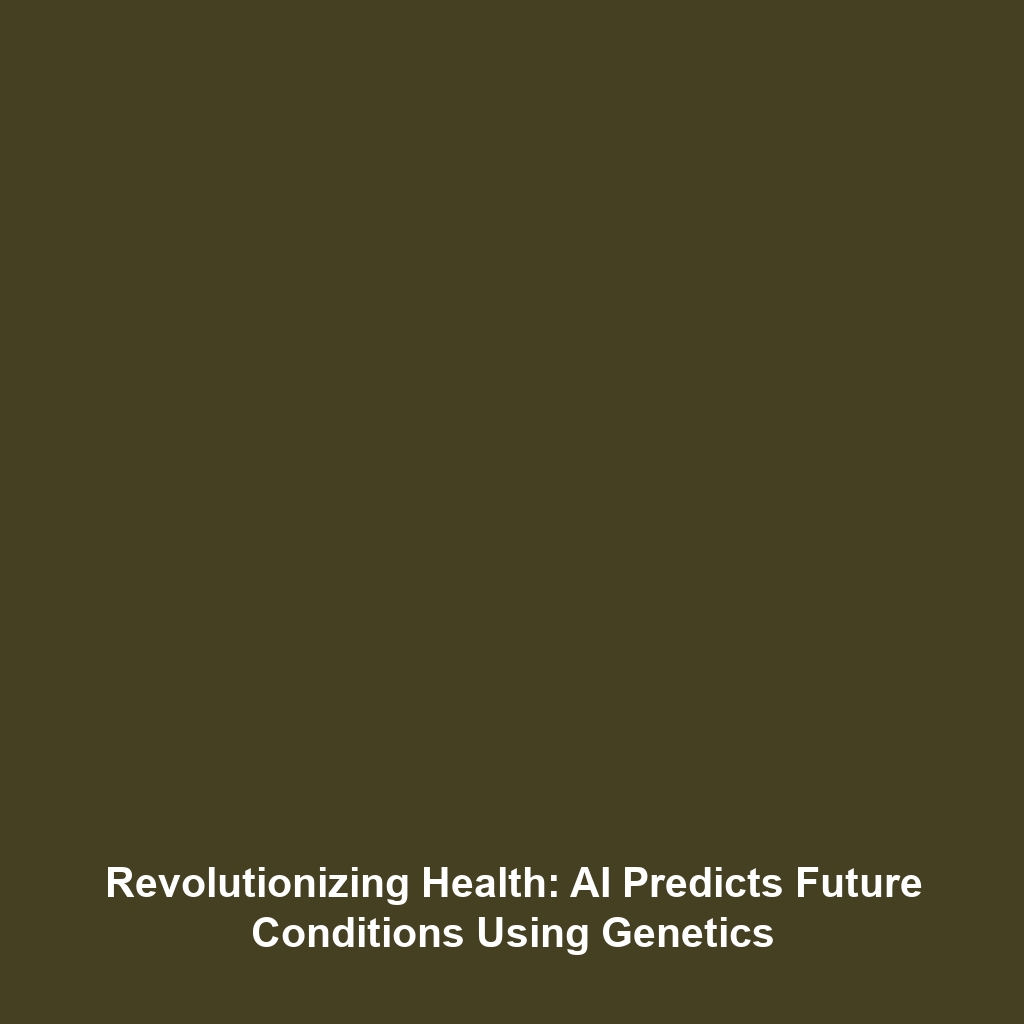 Revolutionizing Health: AI Predicts Future Conditions Using Genetics