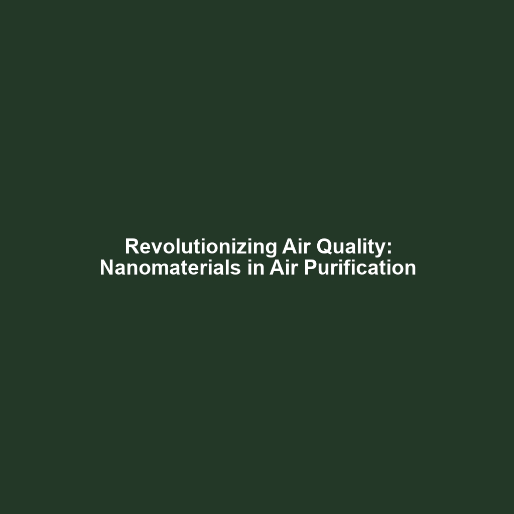 Revolutionizing Air Quality: Nanomaterials in Air Purification