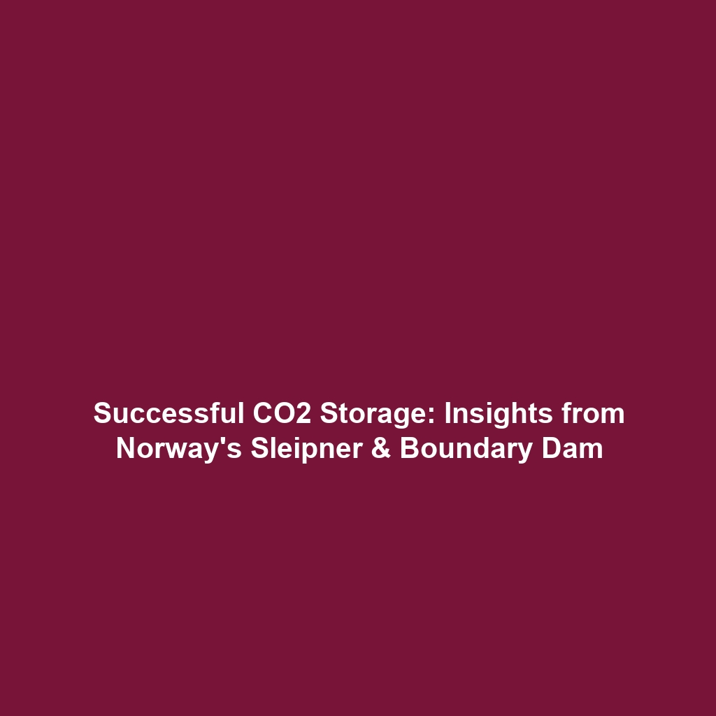 Successful CO2 Storage: Insights from Norway’s Sleipner & Boundary Dam