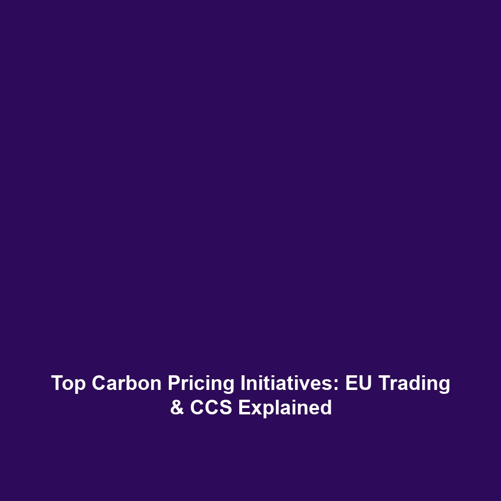 Top Carbon Pricing Initiatives: EU Trading & CCS Explained