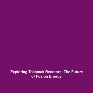 Exploring Tokamak Reactors: The Future of Fusion Energy