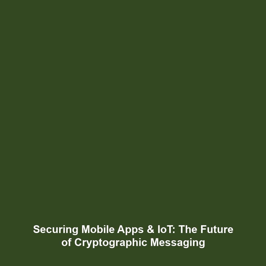 Securing Mobile Apps & IoT: The Future of Cryptographic Messaging