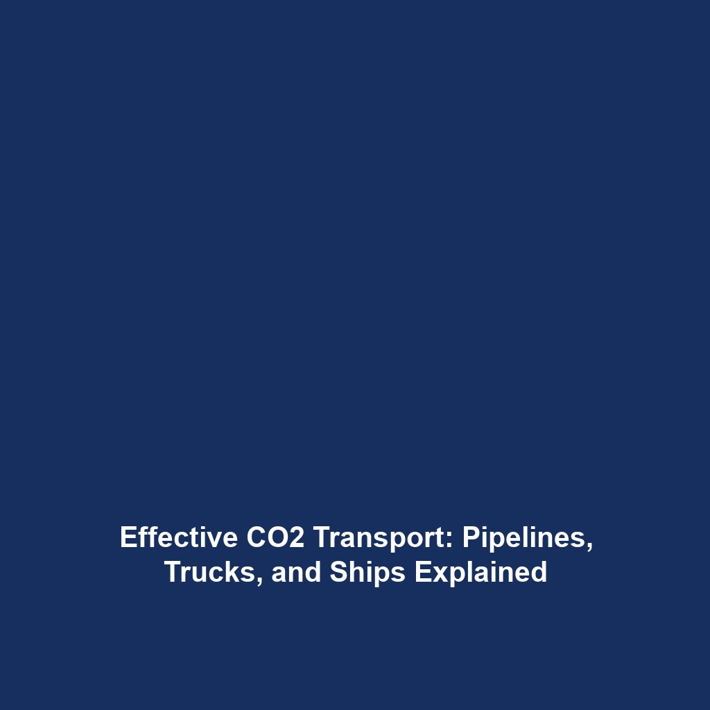 Effective CO2 Transport: Pipelines, Trucks, and Ships Explained