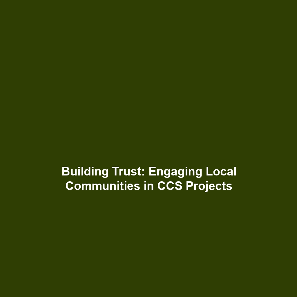 Building Trust: Engaging Local Communities in CCS Projects