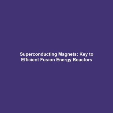 Superconducting Magnets: Key to Efficient Fusion Energy Reactors