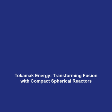 Tokamak Energy: Transforming Fusion with Compact Spherical Reactors