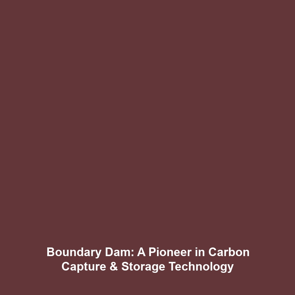 Boundary Dam: A Pioneer in Carbon Capture & Storage Technology