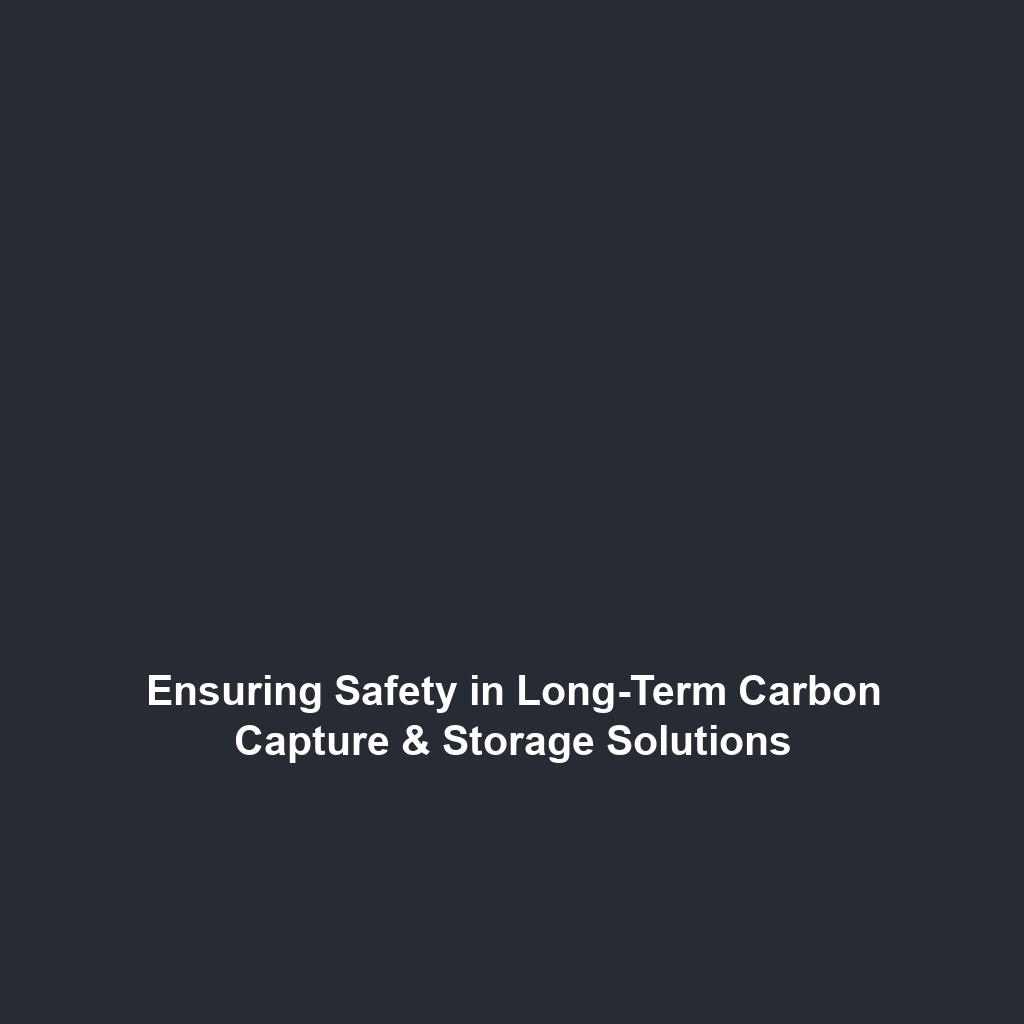 Ensuring Safety in Long-Term Carbon Capture & Storage Solutions