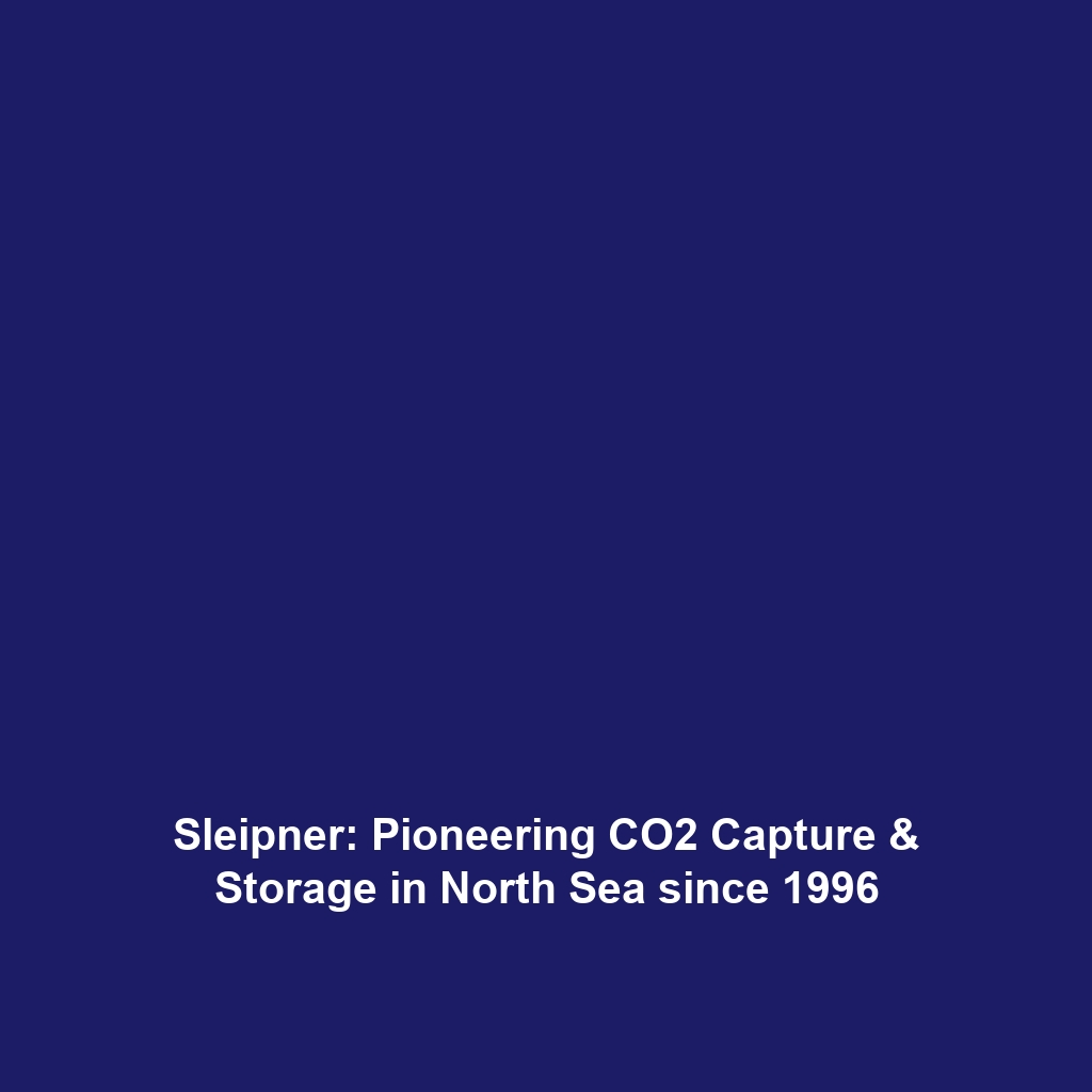 Sleipner: Pioneering CO2 Capture & Storage in North Sea since 1996