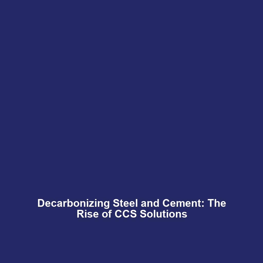 Decarbonizing Steel and Cement: The Rise of CCS Solutions