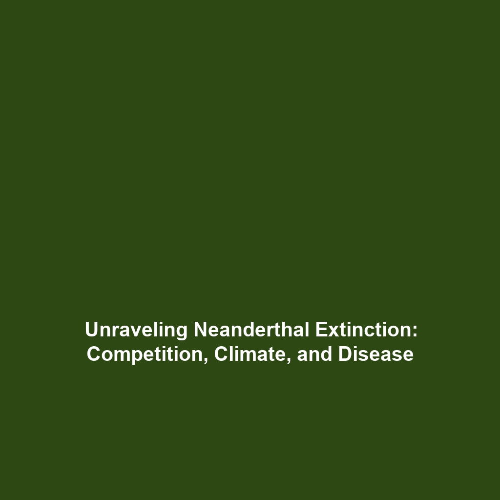 Unraveling Neanderthal Extinction: Competition, Climate, and Disease