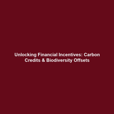 Unlocking Financial Incentives: Carbon Credits & Biodiversity Offsets