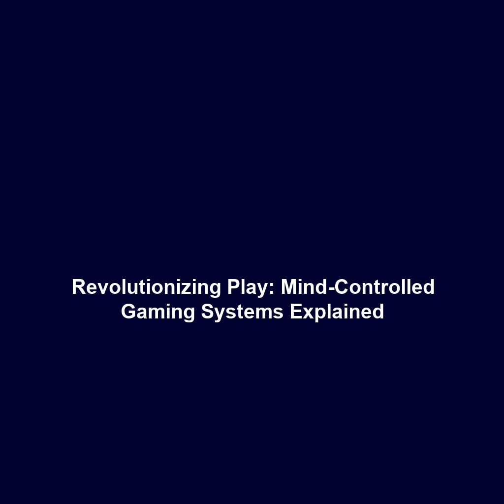 Revolutionizing Play: Mind-Controlled Gaming Systems Explained