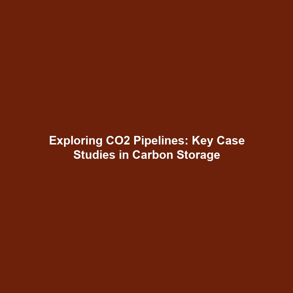 Exploring CO2 Pipelines: Key Case Studies in Carbon Storage