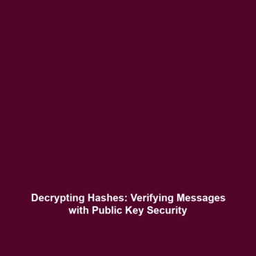 Decrypting Hashes: Verifying Messages with Public Key Security