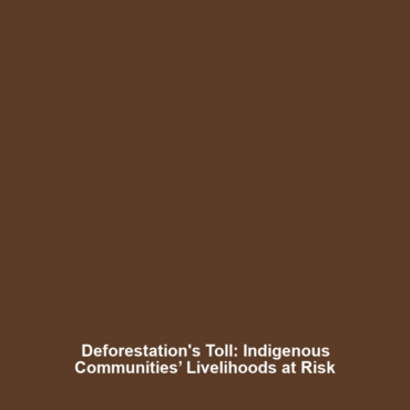 Deforestation’s Toll: Indigenous Communities’ Livelihoods at Risk