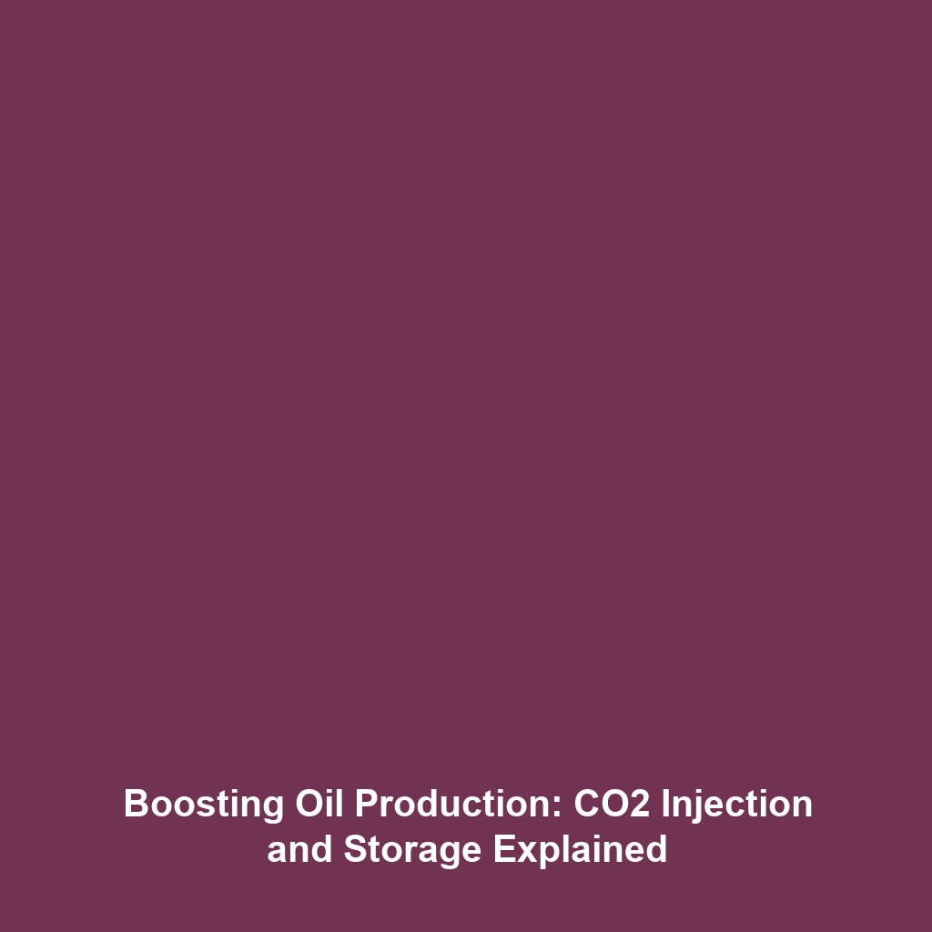 Boosting Oil Production: CO2 Injection and Storage Explained