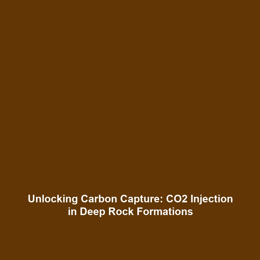 Unlocking Carbon Capture: CO2 Injection in Deep Rock Formations