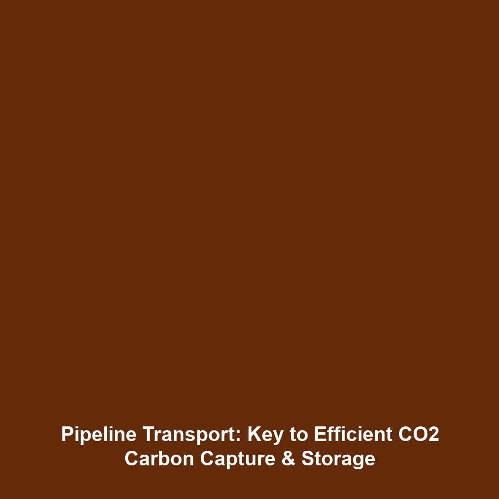 Pipeline Transport: Key to Efficient CO2 Carbon Capture & Storage