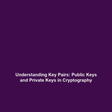 Understanding Key Pairs: Public Keys and Private Keys in Cryptography