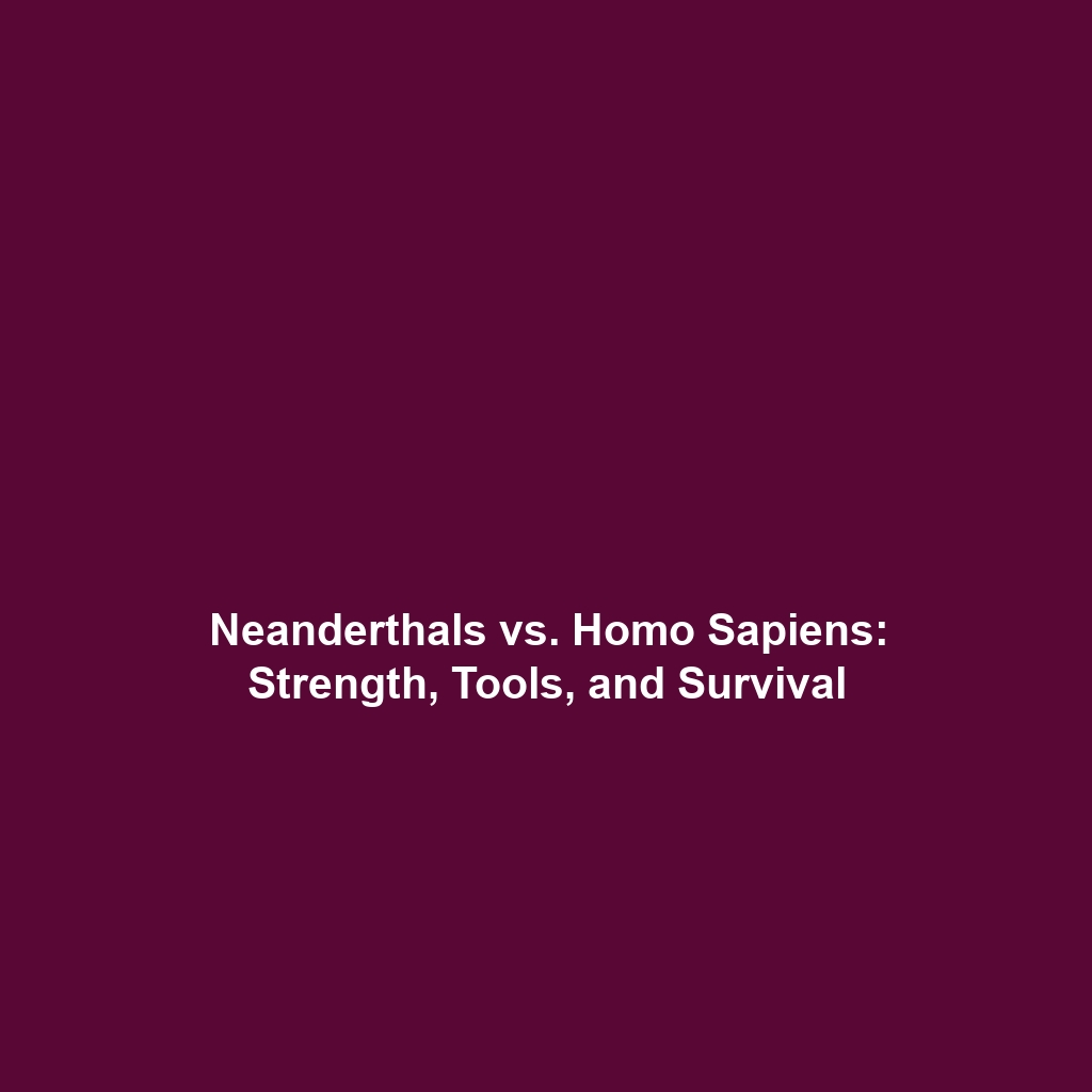 Neanderthals vs. Homo Sapiens: Strength, Tools, and Survival