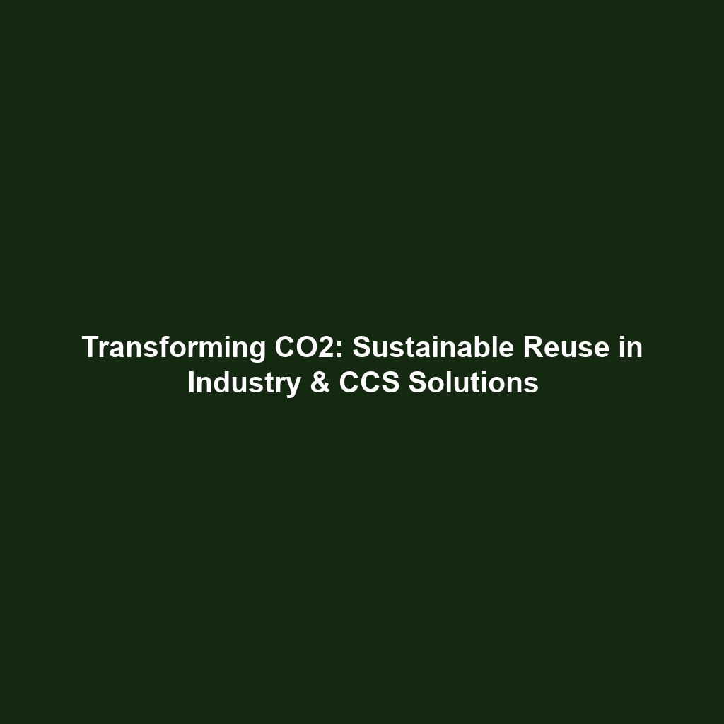 Transforming CO2: Sustainable Reuse in Industry & CCS Solutions