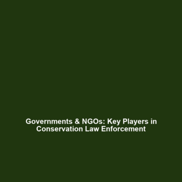 Governments & NGOs: Key Players in Conservation Law Enforcement