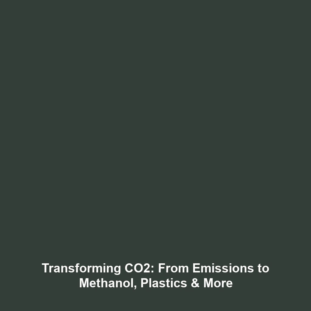 Transforming CO2: From Emissions to Methanol, Plastics & More