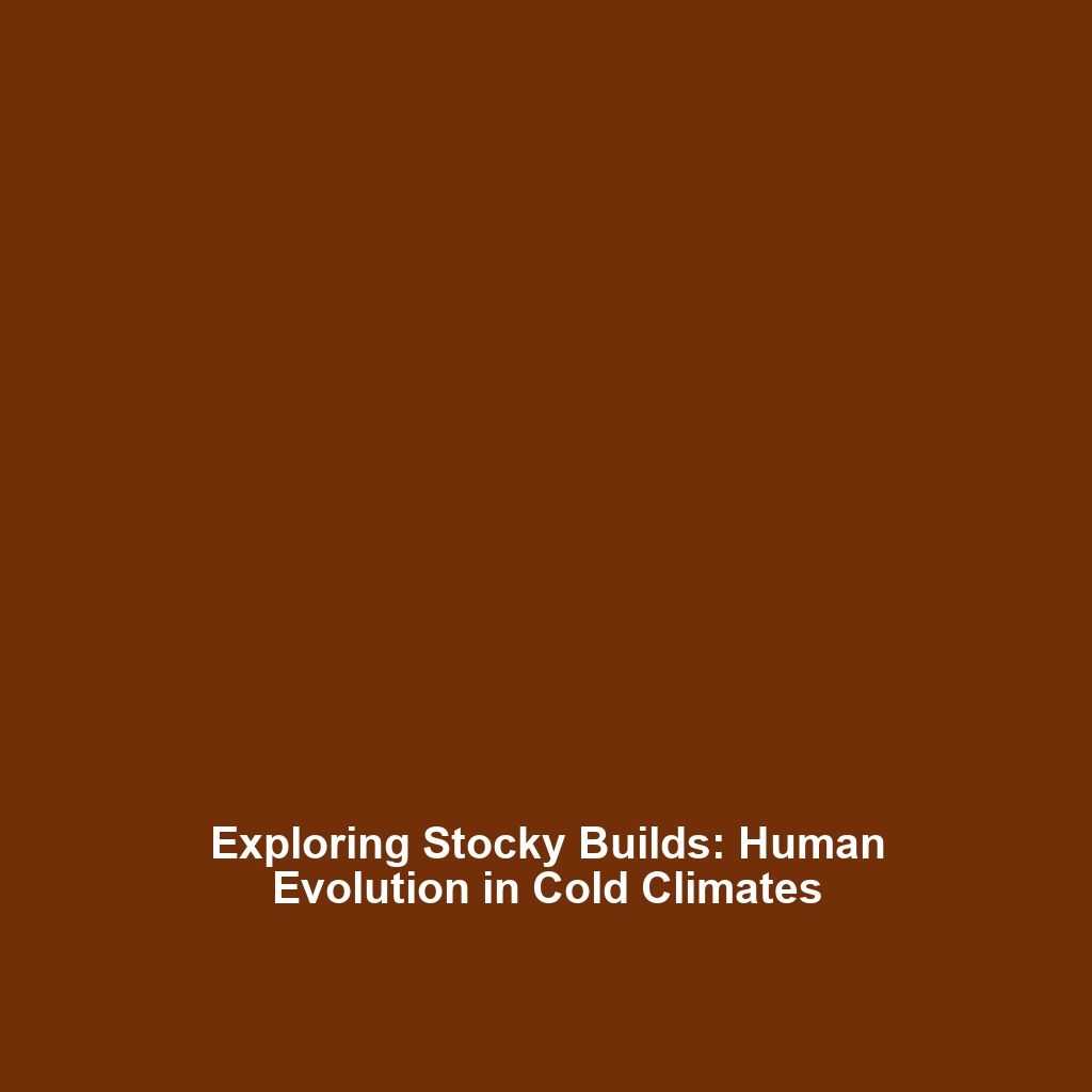 Exploring Stocky Builds: Human Evolution in Cold Climates