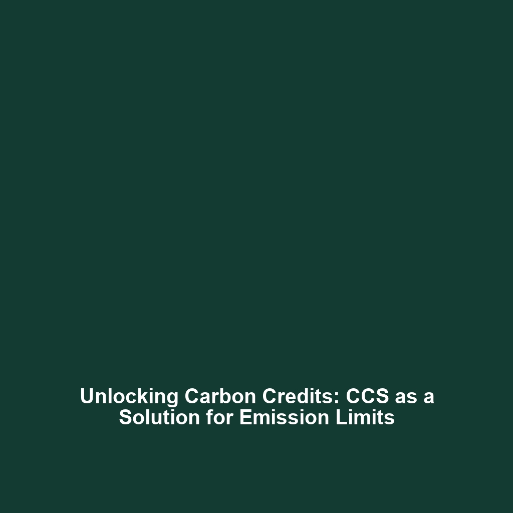 Unlocking Carbon Credits: CCS as a Solution for Emission Limits