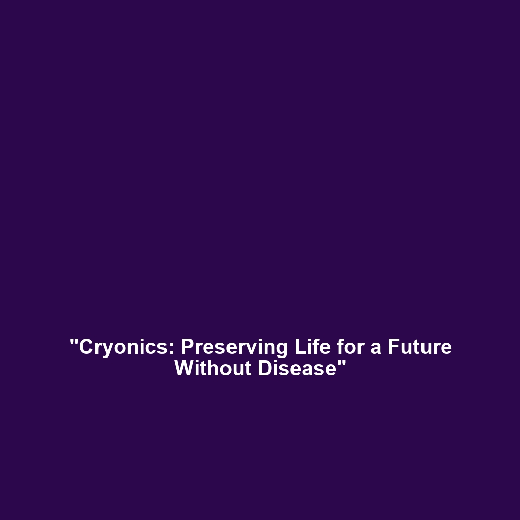 “Cryonics: Preserving Life for a Future Without Disease”