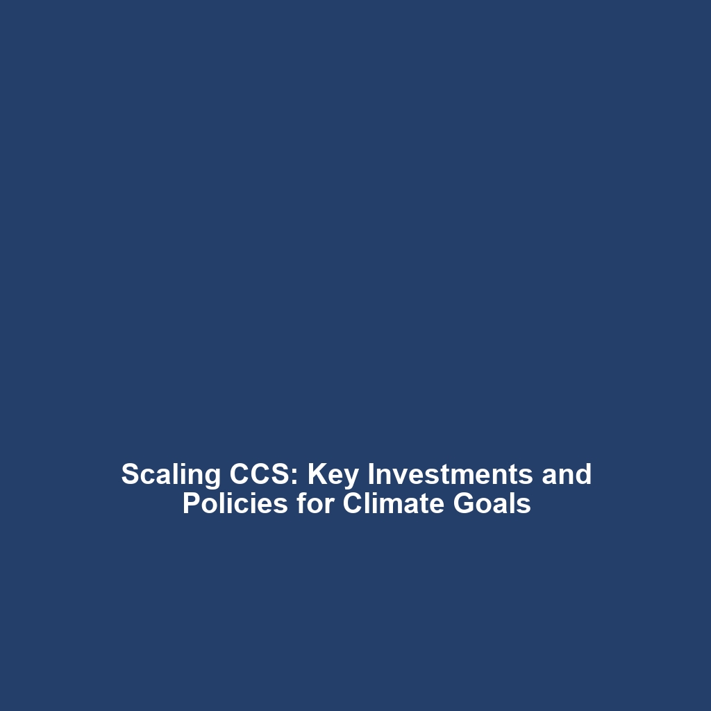 Scaling CCS: Key Investments and Policies for Climate Goals