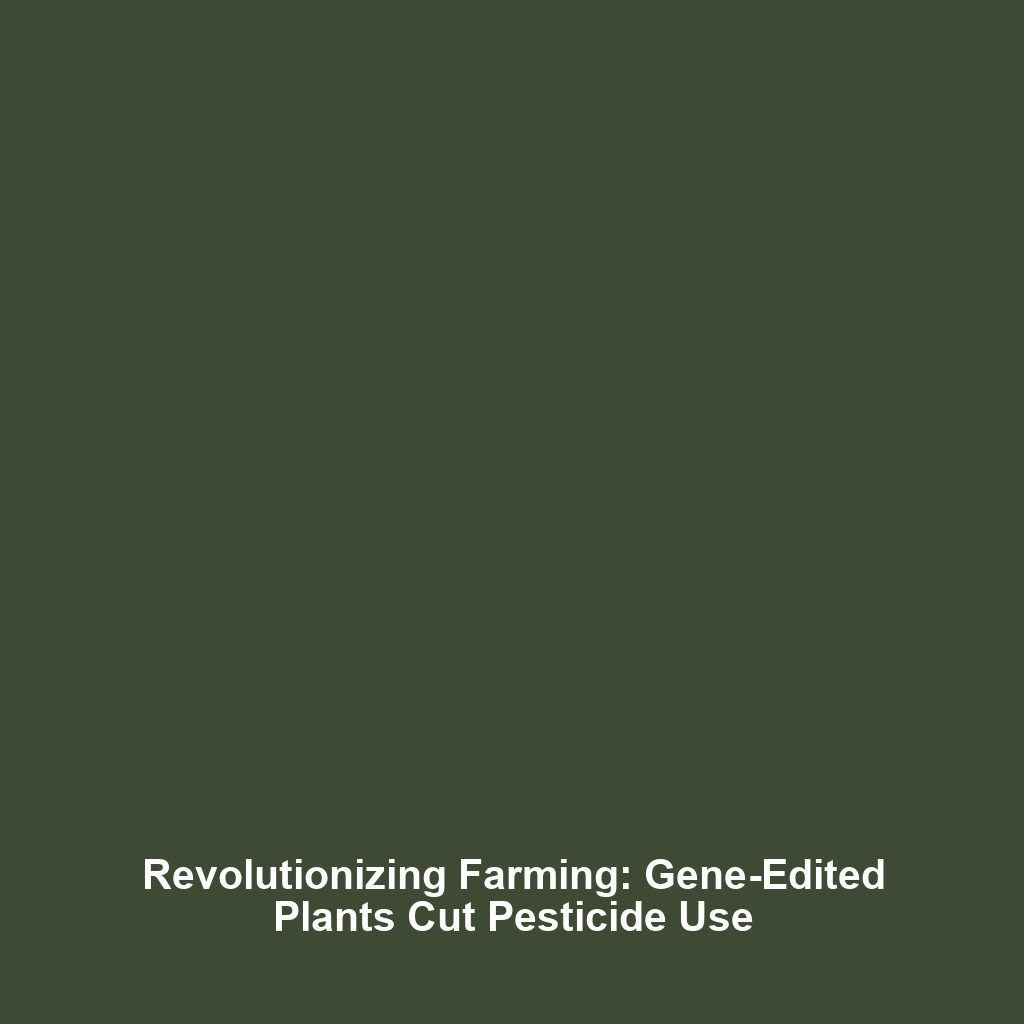 Revolutionizing Farming: Gene-Edited Plants Cut Pesticide Use