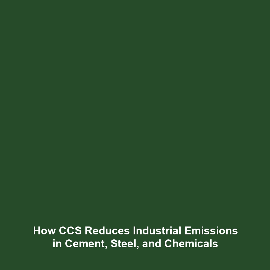 How CCS Reduces Industrial Emissions in Cement, Steel, and Chemicals