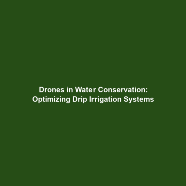 Drones in Water Conservation: Optimizing Drip Irrigation Systems