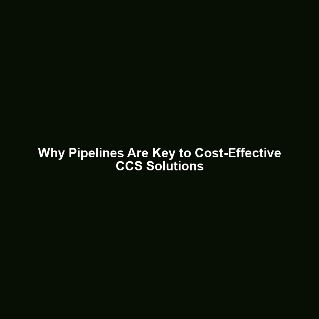 Why Pipelines Are Key to Cost-Effective CCS Solutions