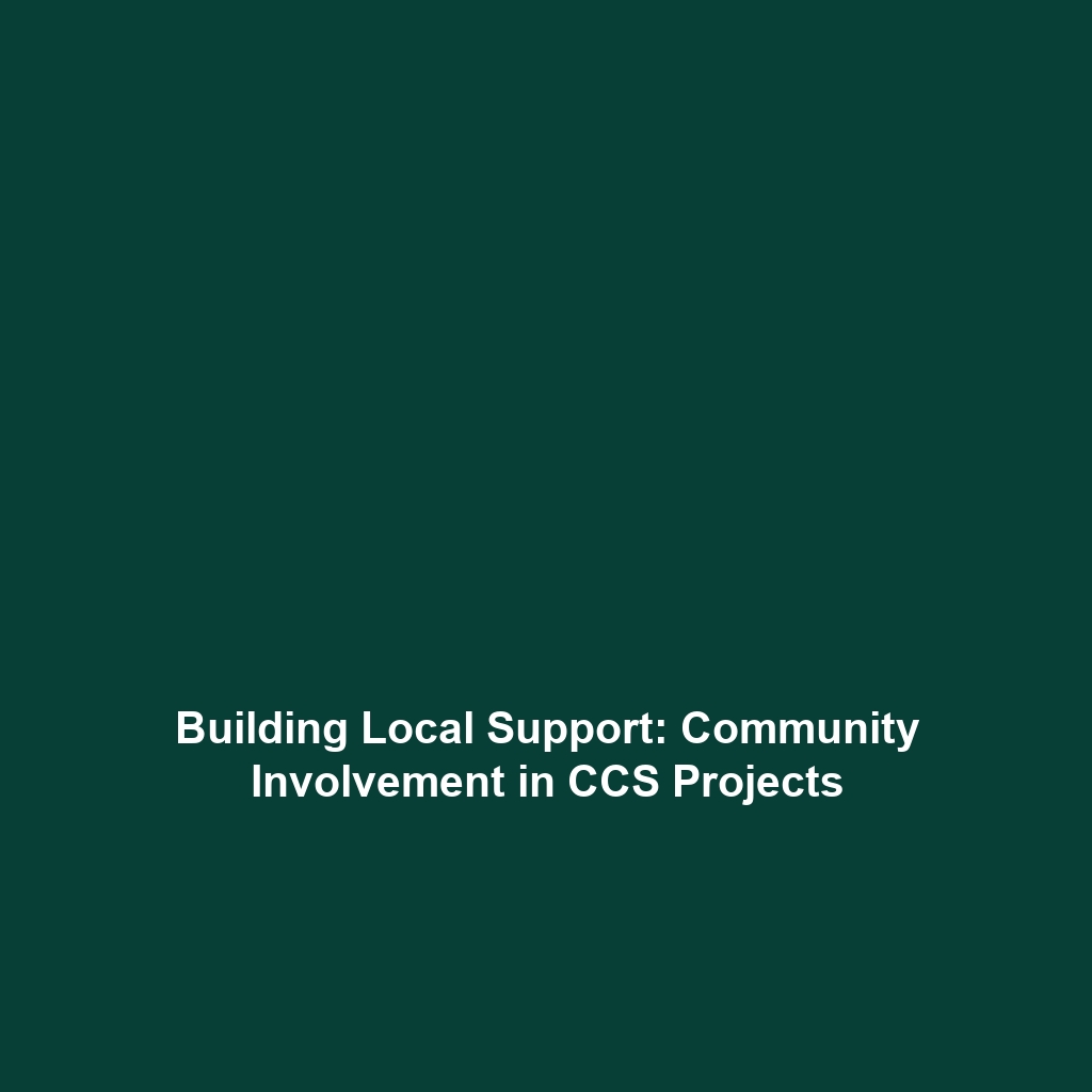 Building Local Support: Community Involvement in CCS Projects