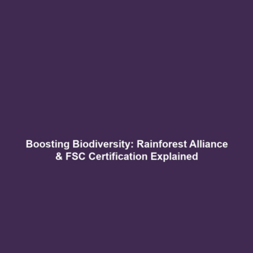 Boosting Biodiversity: Rainforest Alliance & FSC Certification Explained