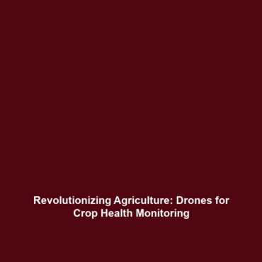 Revolutionizing Agriculture: Drones for Crop Health Monitoring