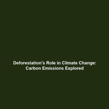 Deforestation’s Role in Climate Change: Carbon Emissions Explored